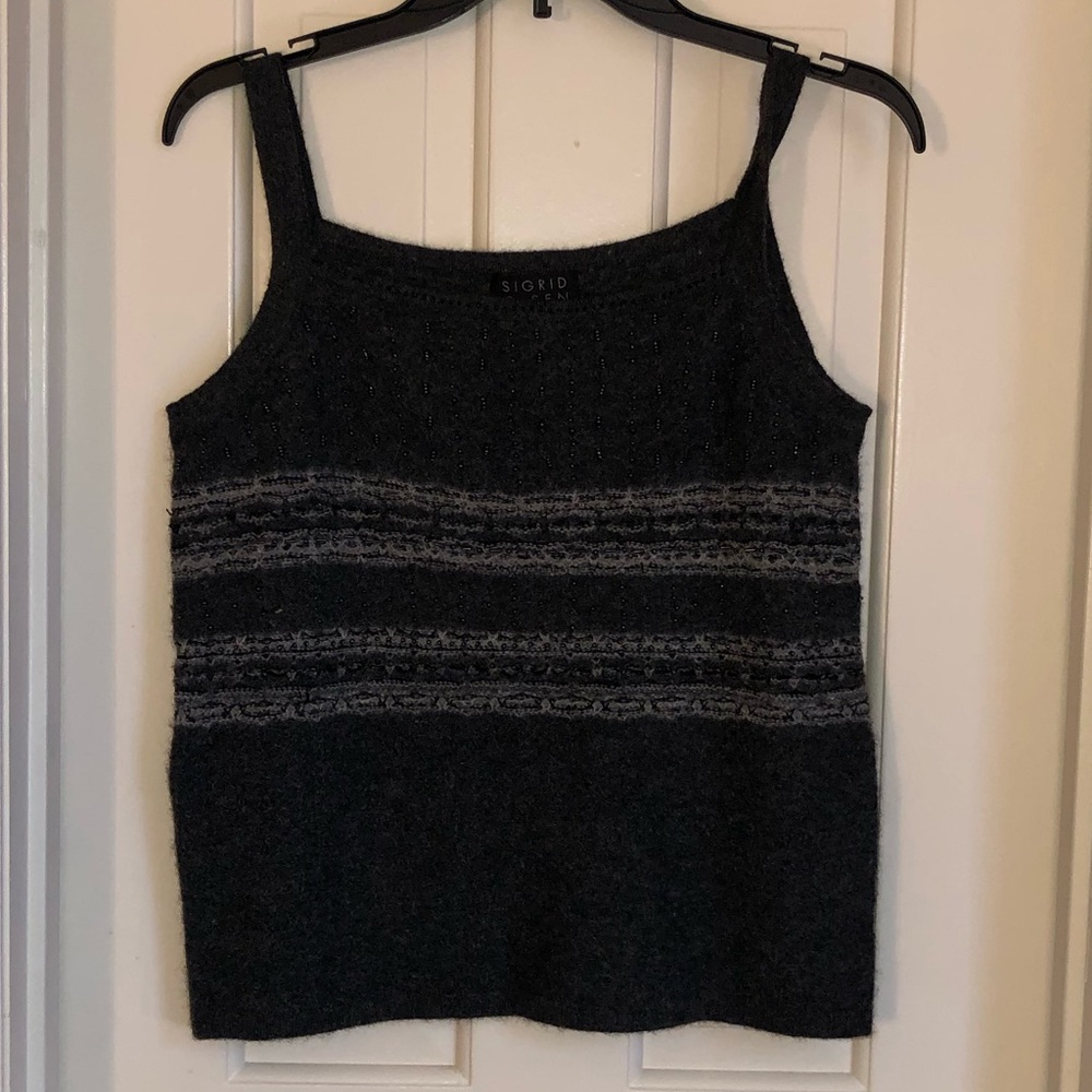 Sweater tank with beaded design